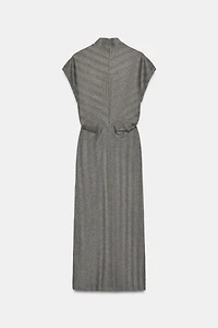 HERRINGBONE MIDI DRESS