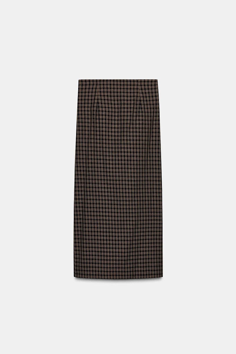 JUPE DRAPÉE À CARREAUX ZW COLLECTION