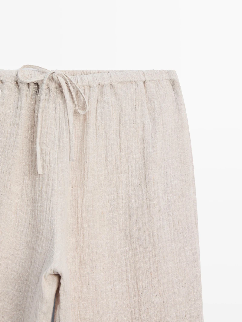 100% linen sarouel trousers