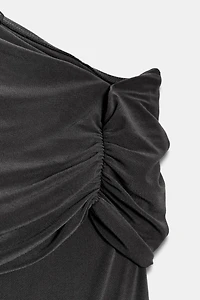 ASYMMETRIC RUCHED BODYSUIT