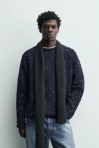 PULL EN CHENILLE À CONTRASTE