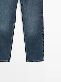 Mid-rise straight-leg jeans
