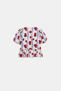 CHEMISE IMPRIMÉE À LACETS