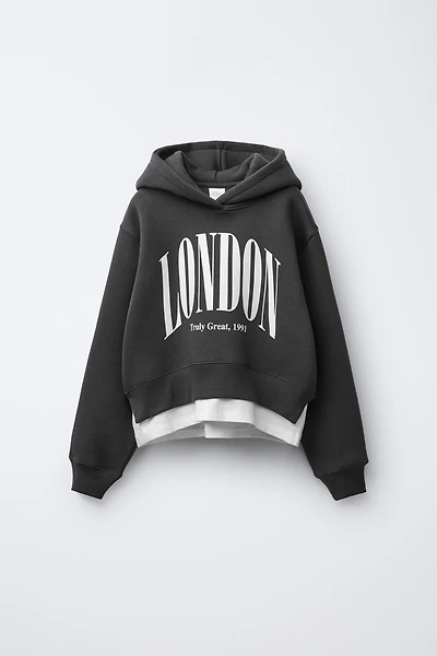SWEAT DOUBLE BAS À CAPUCHE VARSITY