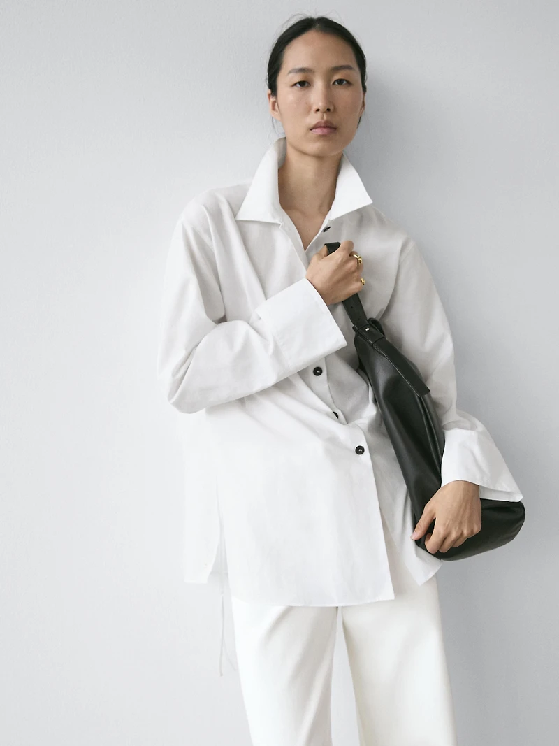 Shirt with tie detail