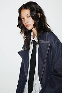TRF DENIM SHORT TRENCH COAT
