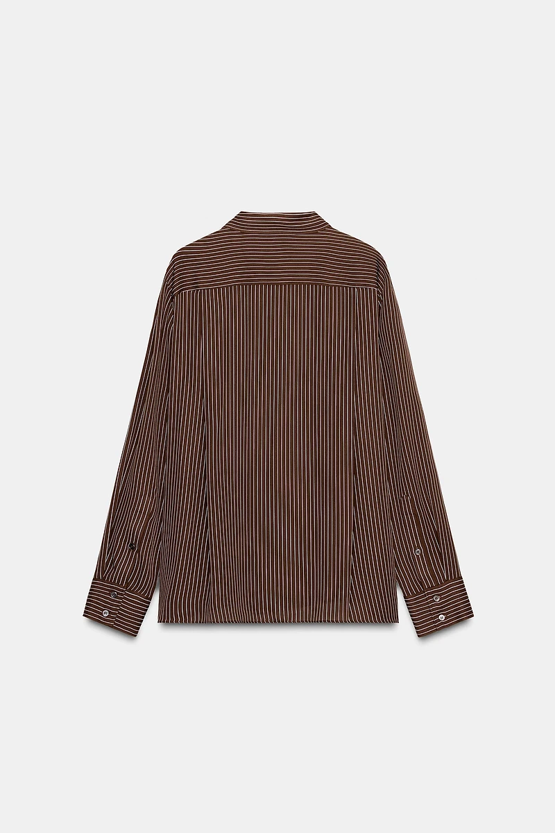 STRIPED OVERSIZED POPLIN SHIRT