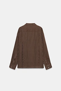 STRIPED OVERSIZED POPLIN SHIRT