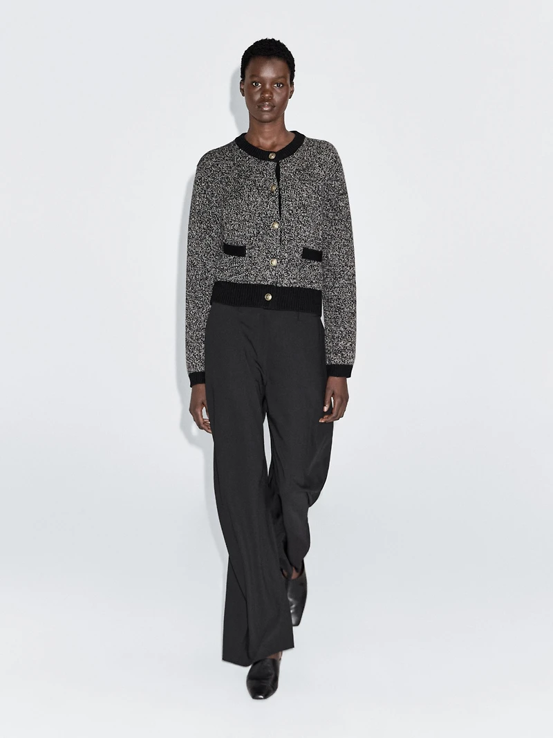 Cardigan en laine mélangée avec boutons dorés