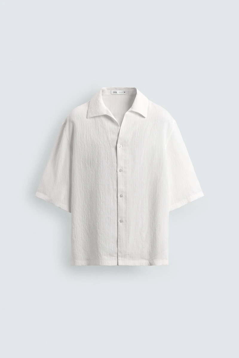 CHEMISE BOXY FIT JACQUARD RAYURES