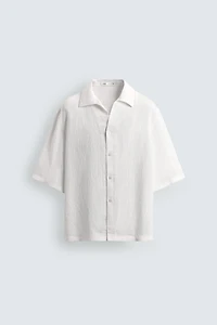 CHEMISE BOXY FIT JACQUARD RAYURES