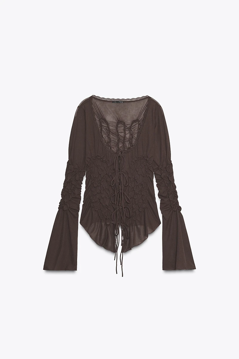 RUCHED TIE TOP