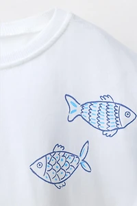 FISH T-SHIRT AND BIKER LEGGINGS SET
