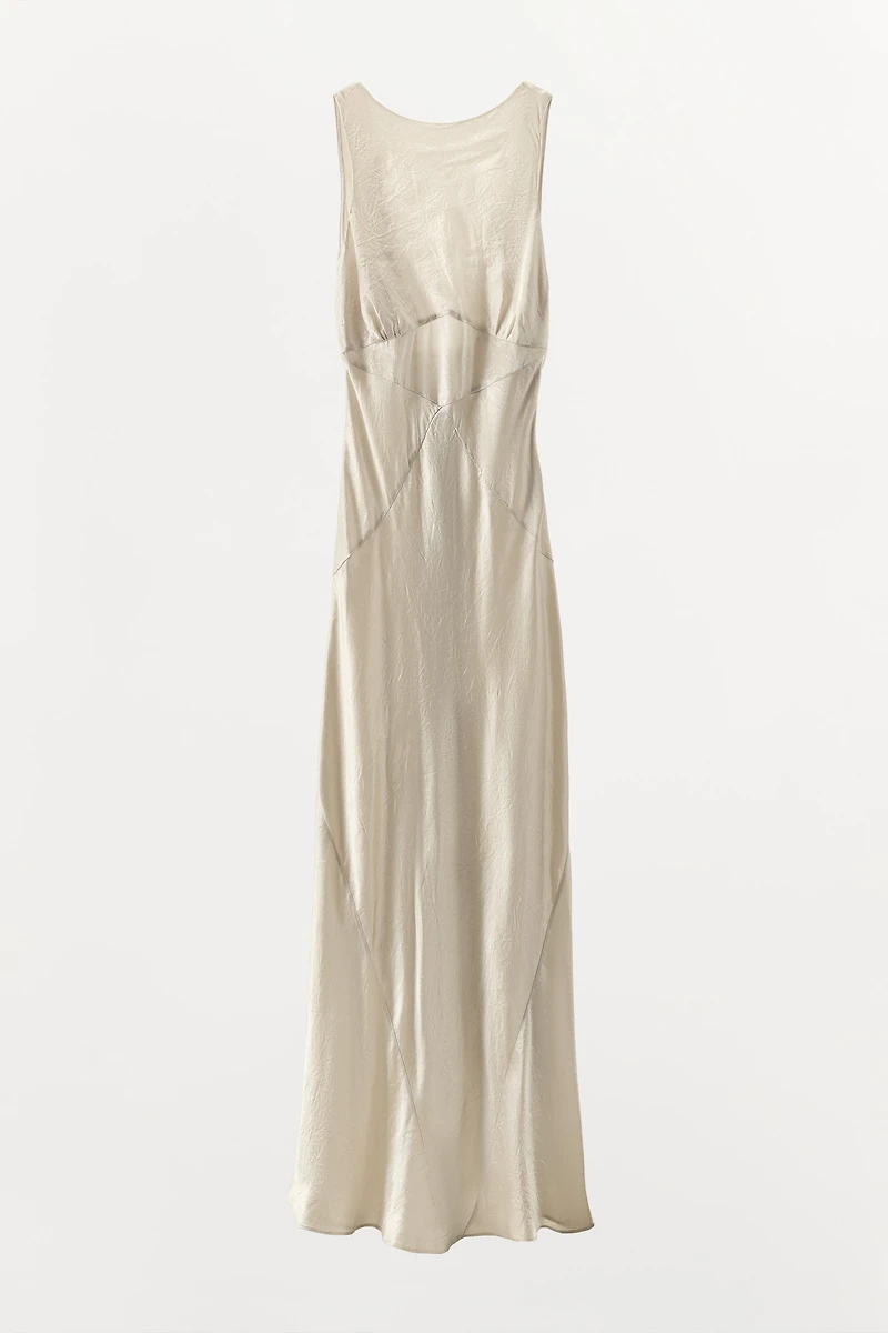 LIMITED EDITION WRINKLED EFFECT SATIN DRESS