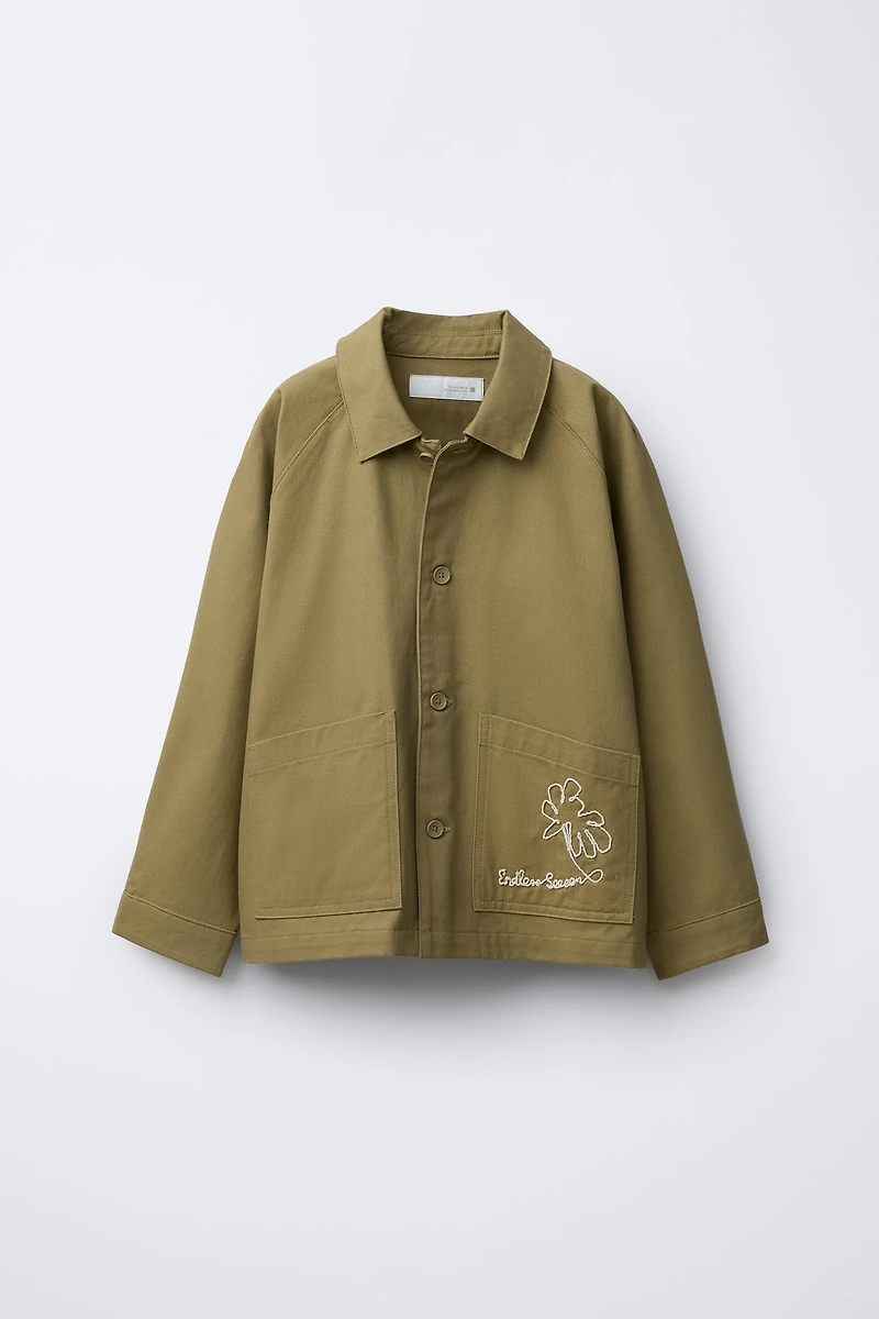 CONTRAST EMBROIDERED OVERSHIRT