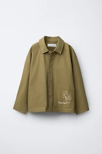 CONTRAST EMBROIDERED OVERSHIRT