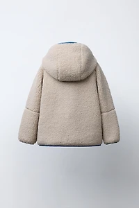 CONTRAST PIPING FLEECE HOODIE JACKET