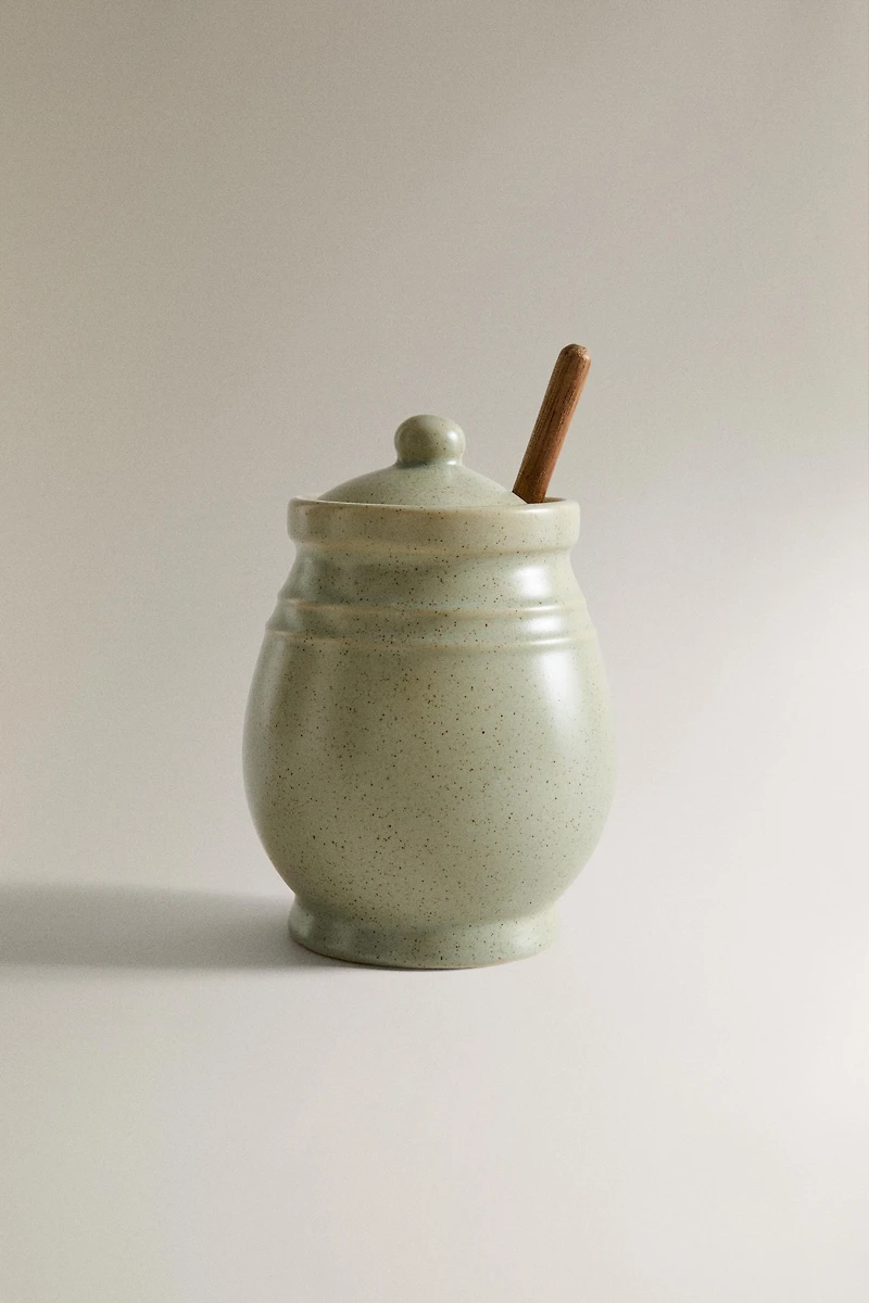 POT À MIEL GRÈS PETITE CUILLÈRE