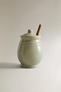 POT À MIEL GRÈS PETITE CUILLÈRE