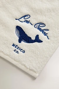 WHALE EMBROIDERED BATH TOWEL
