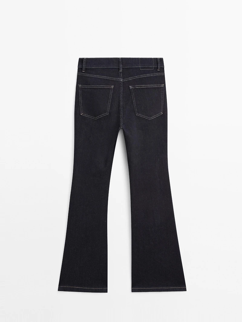 Jean skinny flare taille haute