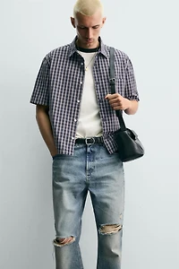 RELAXED FIT PLAID SHIRT