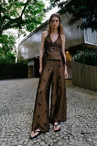 SEQUIN WIDE LEG PANTS