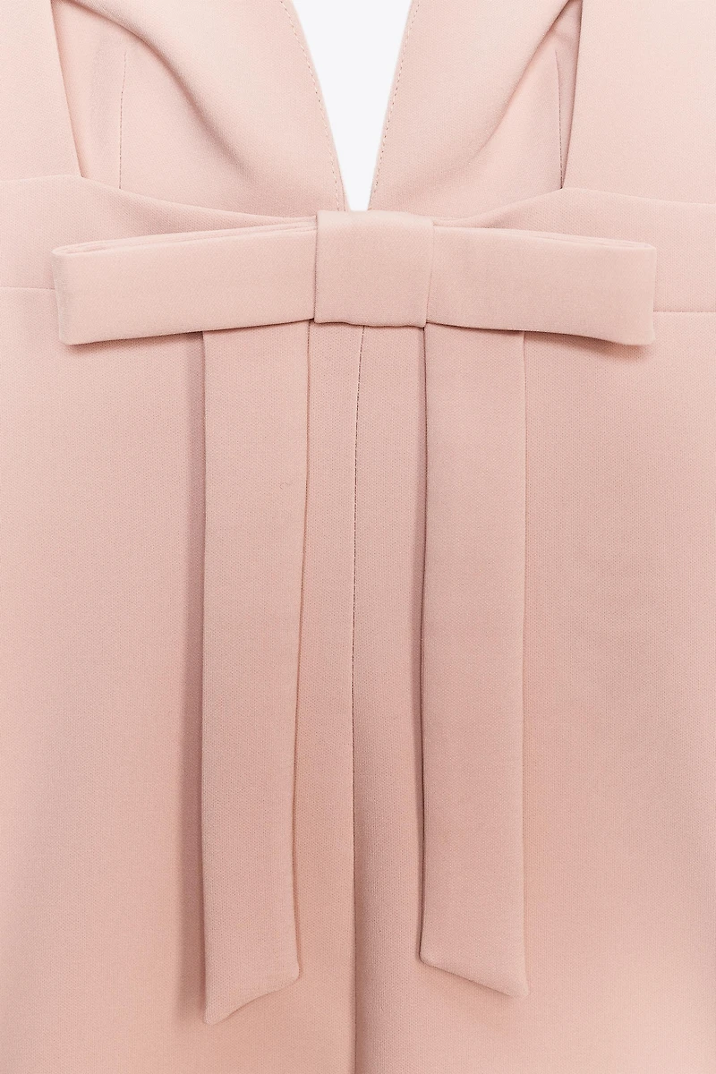 BOW ELASTIC SHORT DRESS