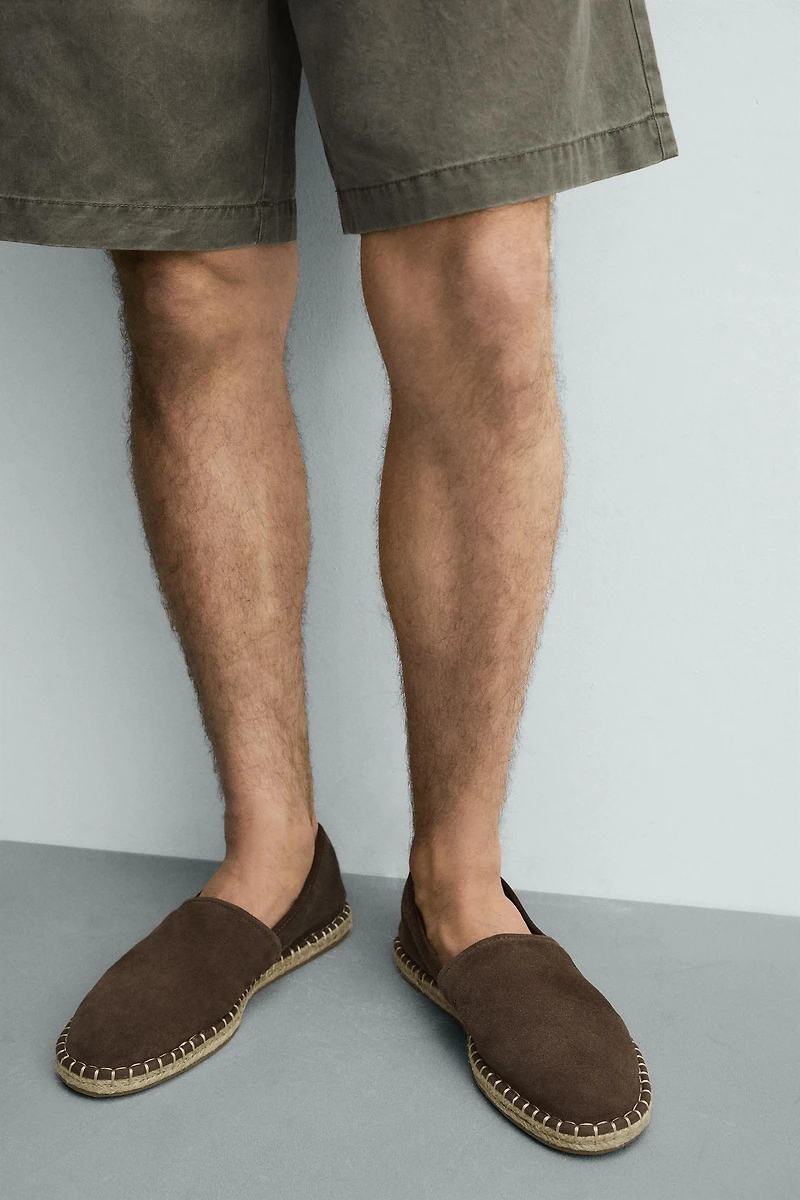 COMBINATION LEATHER ESPADRILLES