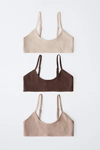 8-14 YEARS / PACK OF THREE RIBBED TOPS