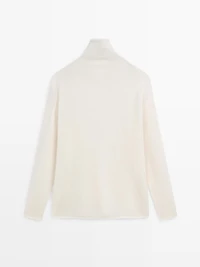 Wool high neck knit sweater