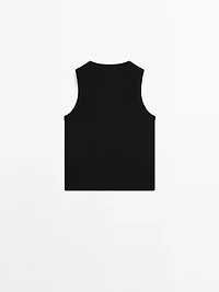 Mercerised cotton V-neck T-shirt