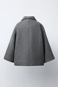MELANGE COAT WITH WOOL FIREMAN CLASPS
