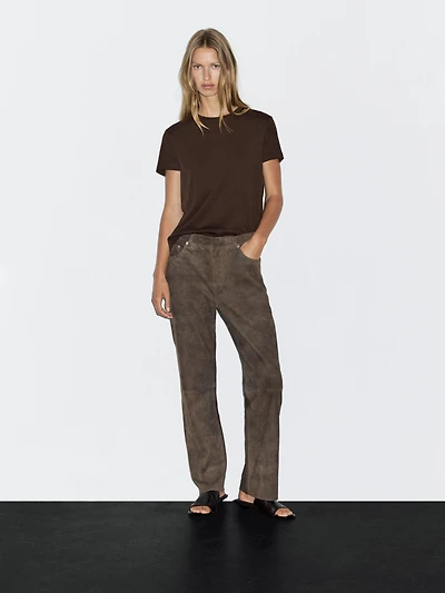 Heavy weight cotton T-shirt with seam detail