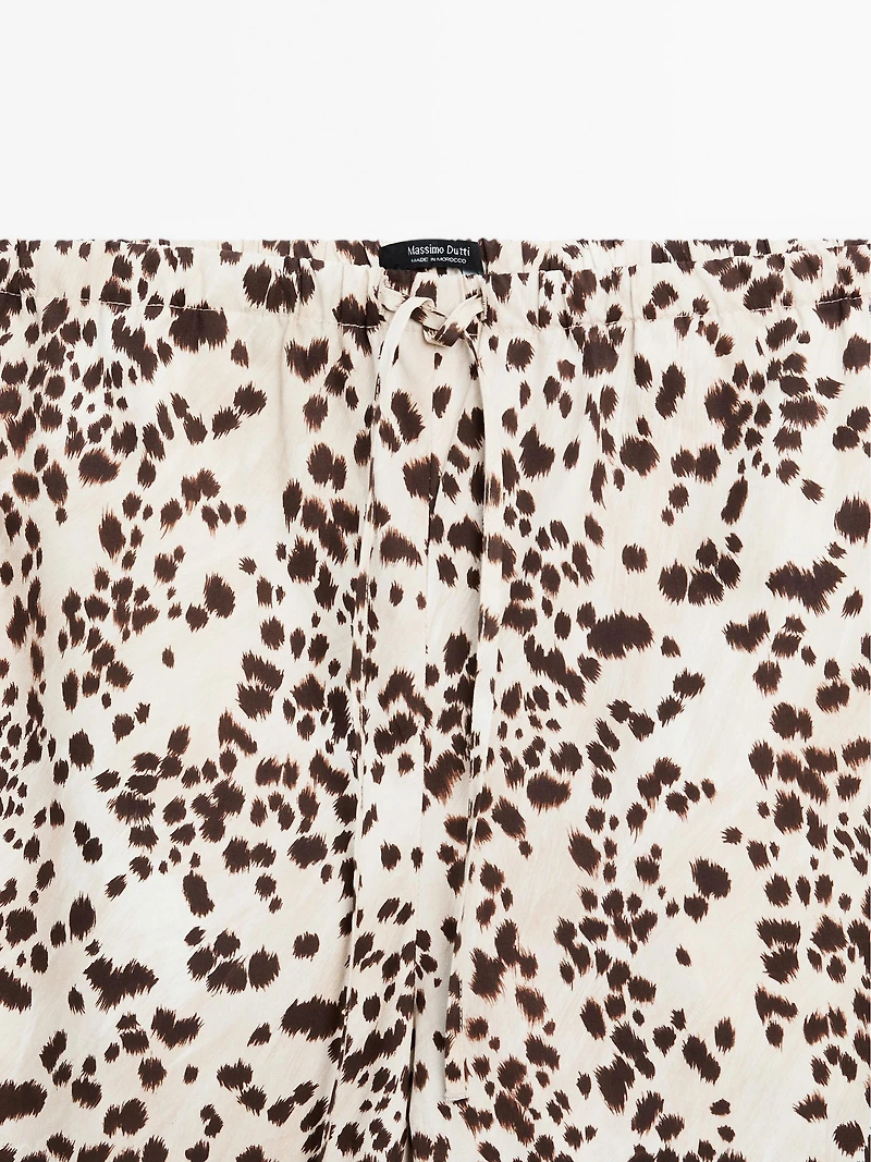 Animal print straight-leg trousers