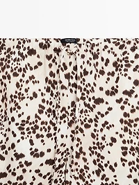 Animal print straight-leg trousers