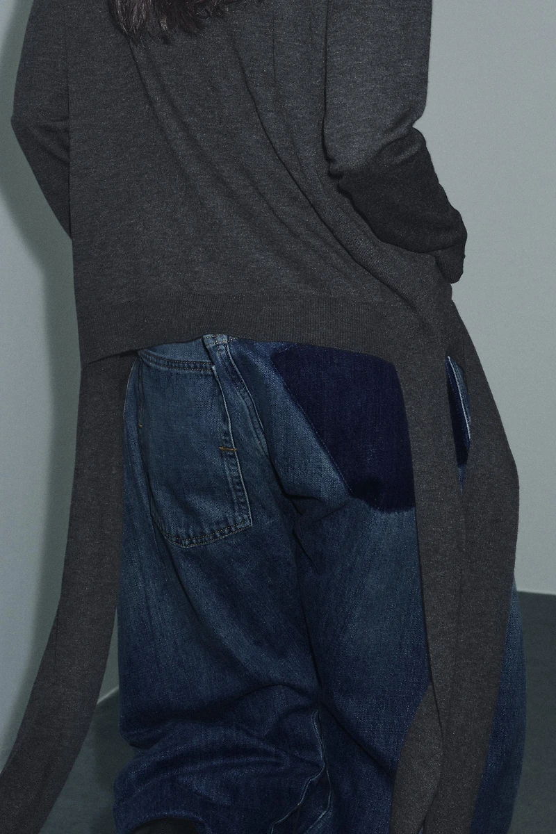 PLAIN KNIT JUMPER WITH SIDE STRAPS