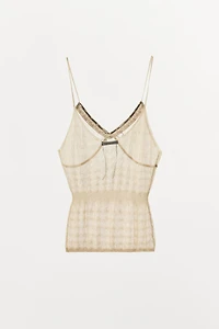 CONTRAST BOW KNIT TOP