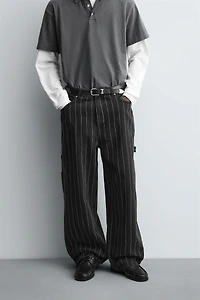 STRIPED BALLOON FIT PANTS