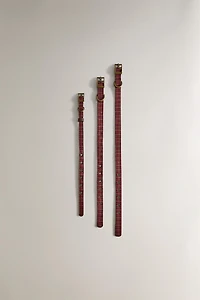 CHRISTMAS LEATHER DOG NECKLACE