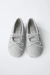 SILVER PARTY BALLET FLATS