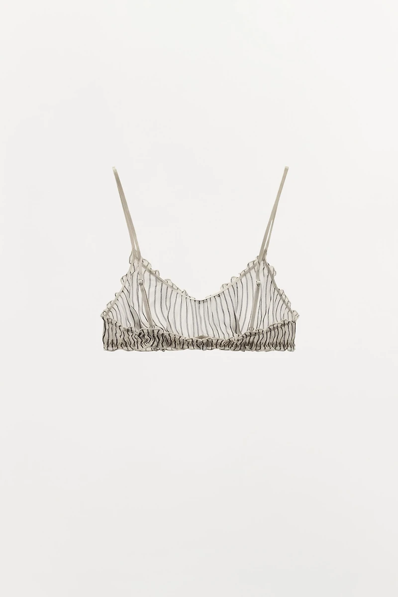 100% VISCOSE STRIPED PRINT BRA