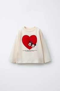 HEART FLOCKED MICKEY AND MINNIE MOUSE © DISNEY T-SHIRT