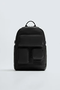 SAC À DOS EFFET GOMME MULTI-POCHES