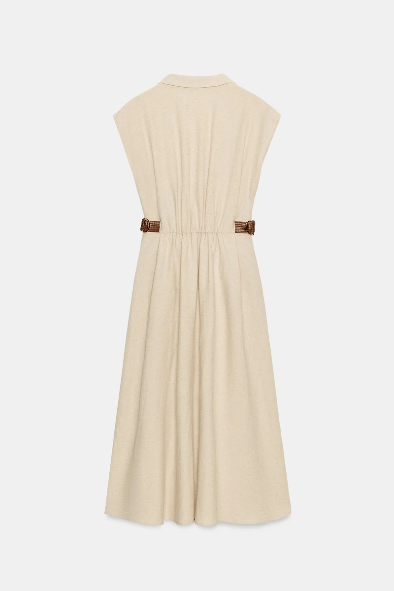 LINEN BLEND SHIRTDRESS