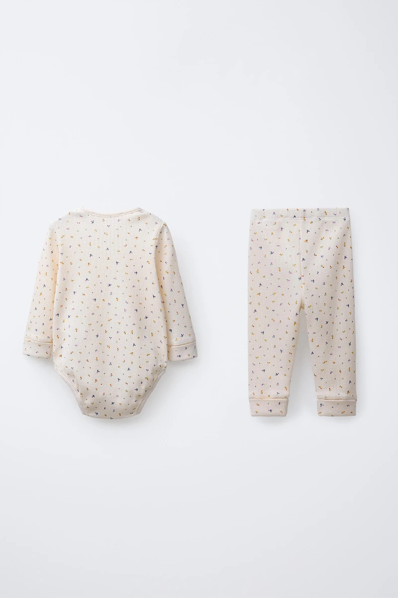 ENSEMBLE BODY ET LEGGING IMPRIMÉ FLEURS