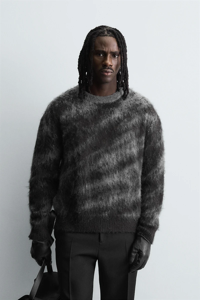 BRUSHED JACQUARD JUMPER