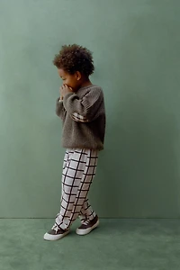 PLAID PLUSH BAGGY PANTS