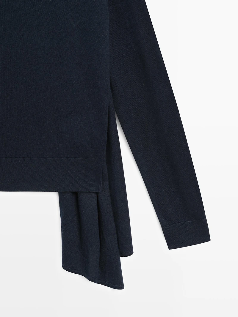 Silk blend knit sweater with scarf - STUDIO
