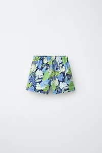 6-14 YEARS/ LEAF PRINT SWIM SHORTS